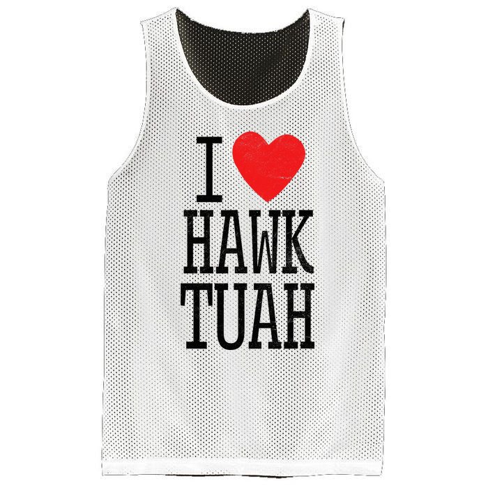 I Love Hawk Tuah Heart Guy Spit Joke Wet That Thang Mesh Reversible Basketball Jersey Tank