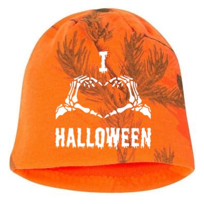 I Love Halloween Skeleton Heart Hands Cool Gift Kati - Camo Knit Beanie