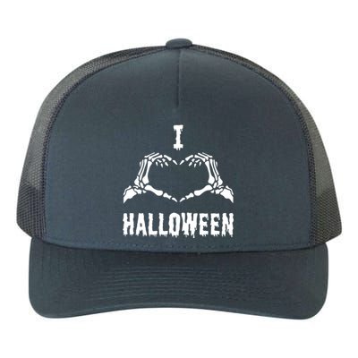 I Love Halloween Skeleton Heart Hands Cool Gift Yupoong Adult 5-Panel Trucker Hat