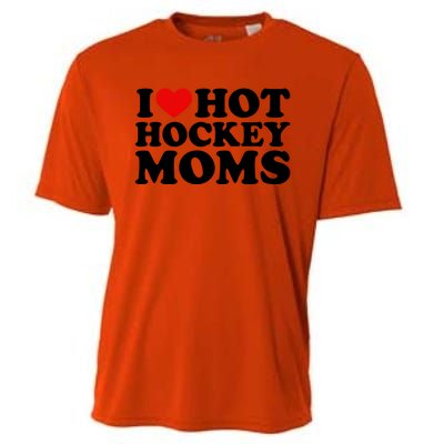 I Love Hot Hockey Moms Cool Gift I Heart Hot Hockey Moms Cute Gift Cooling Performance Crew T-Shirt