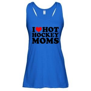 I Love Hot Hockey Moms Cool Gift I Heart Hot Hockey Moms Cute Gift Ladies Essential Flowy Tank