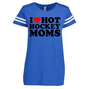 I Love Hot Hockey Moms Cool Gift I Heart Hot Hockey Moms Cute Gift Enza Ladies Jersey Football T-Shirt