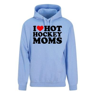 I Love Hot Hockey Moms Cool Gift I Heart Hot Hockey Moms Cute Gift Unisex Surf Hoodie