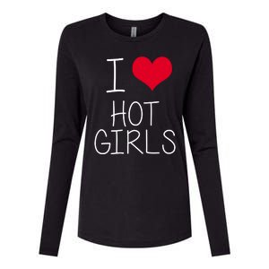 I Love Hot Girls Womens Cotton Relaxed Long Sleeve T-Shirt