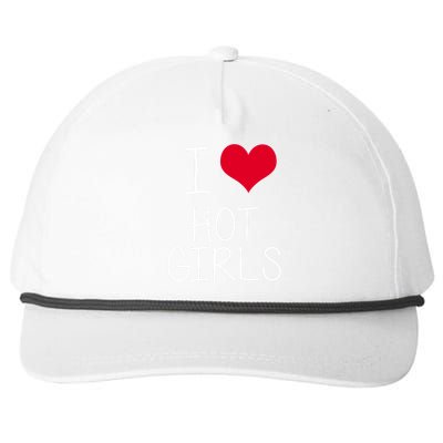 I Love Hot Girls Snapback Five-Panel Rope Hat