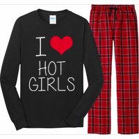 I Love Hot Girls Long Sleeve Pajama Set