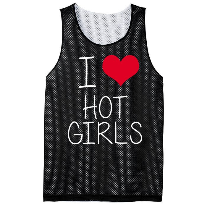 I Love Hot Girls Mesh Reversible Basketball Jersey Tank