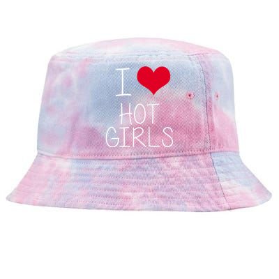 I Love Hot Girls Tie-Dyed Bucket Hat