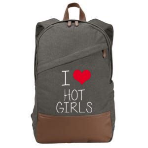 I Love Hot Girls Cotton Canvas Backpack