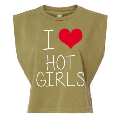 I Love Hot Girls Garment-Dyed Women's Muscle Tee