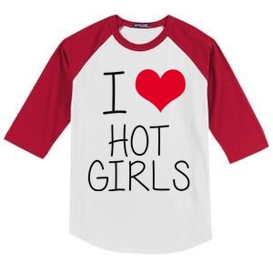 I Love Hot Girls Kids Colorblock Raglan Jersey