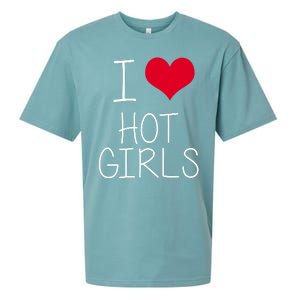 I Love Hot Girls Sueded Cloud Jersey T-Shirt