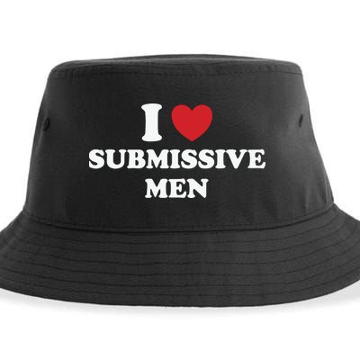 I Love Heart Submissive Sustainable Bucket Hat