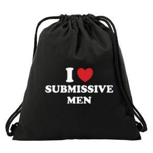 I Love Heart Submissive Drawstring Bag