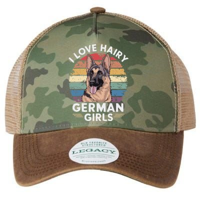 I Love Hairy German (7) Legacy Tie Dye Trucker Hat