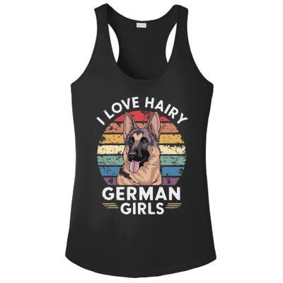 I Love Hairy German (7) Ladies PosiCharge Competitor Racerback Tank