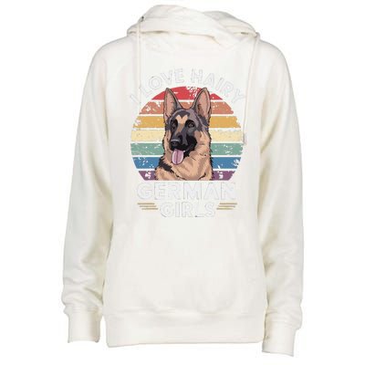 I Love Hairy German (7) Womens Funnel Neck Pullover Hood