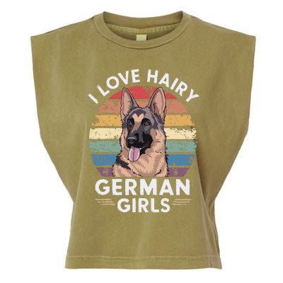 I Love Hairy German (7) Garment-Dyed Women's Muscle Tee