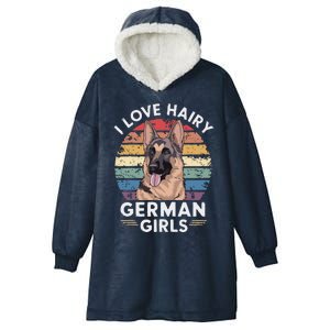 I Love Hairy German (7) Hooded Wearable Blanket