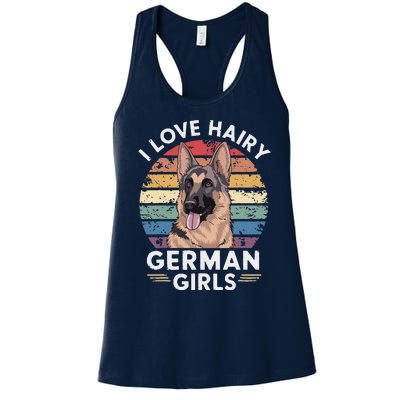 I Love Hairy German (7) Women's Racerback Tank