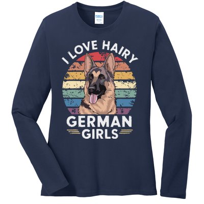 I Love Hairy German (7) Ladies Long Sleeve Shirt