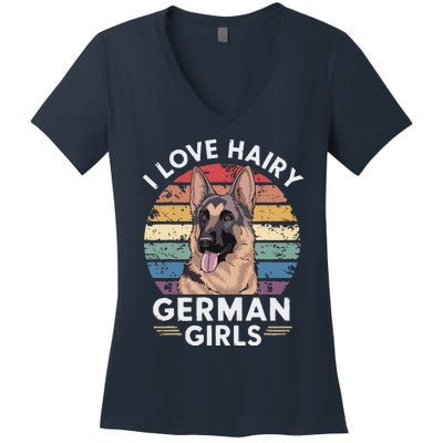 I Love Hairy German (7) Women's V-Neck T-Shirt