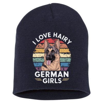 I Love Hairy German (7) Short Acrylic Beanie