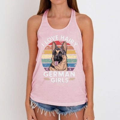 I Love Hairy German (7) Women's Knotted Racerback Tank