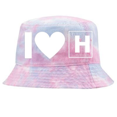 I Love Hydrogen Vehicles Fuel Cells H Symbol Periodic Table FCEVs Tie-Dyed Bucket Hat