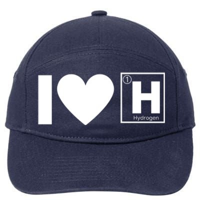 I Love Hydrogen Vehicles Fuel Cells H Symbol Periodic Table FCEVs 7-Panel Snapback Hat