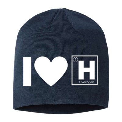 I Love Hydrogen Vehicles Fuel Cells H Symbol Periodic Table FCEVs Sustainable Beanie