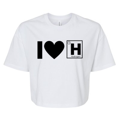 I Love Hydrogen Vehicles Fuel Cells H Symbol Periodic Table FCEVs Bella+Canvas Jersey Crop Tee