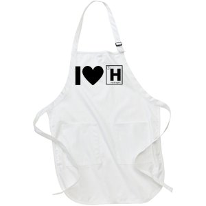 I Love Hydrogen Vehicles Fuel Cells H Symbol Periodic Table FCEVs Full-Length Apron With Pockets