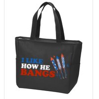 I Like How He Bangs Firework Celebration Funny 4th Of July Zip Tote Bag