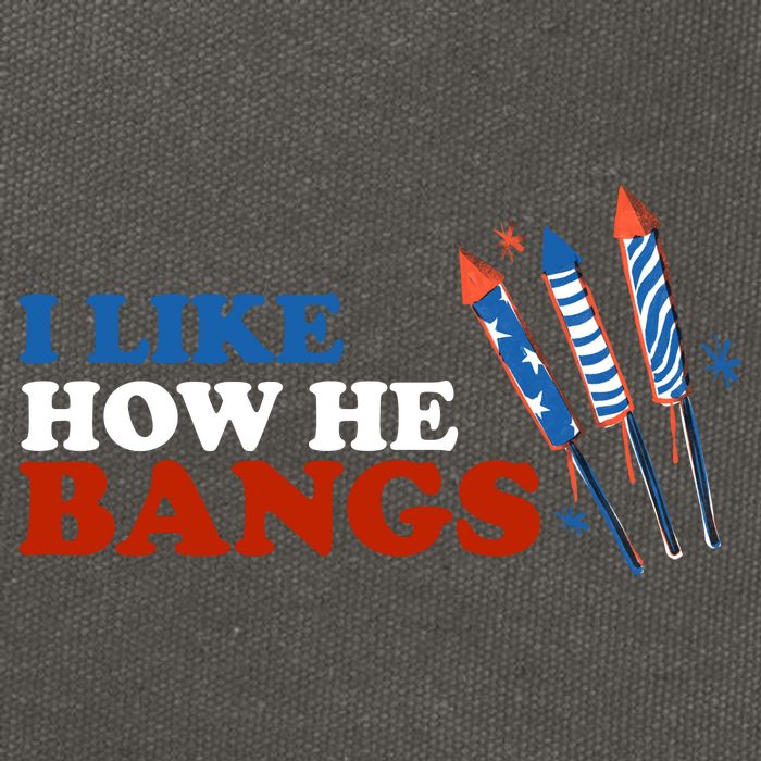 I Like How He Bangs Firework Celebration Funny 4th Of July Cotton Canvas Backpack