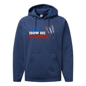 I Like How He Bangs Firework Celebration Funny 4th Of July Performance Fleece Hoodie