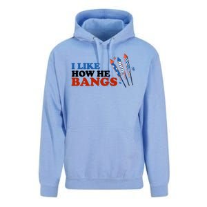 I Like How He Bangs Firework Celebration Funny 4th Of July Unisex Surf Hoodie