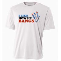 I Like How He Bangs Firework Celebration Funny 4th Of July Cooling Performance Crew T-Shirt