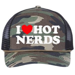 I Love Hot Nerds Funny Geek Science Gamer Smart Thinker Fan Retro Rope Trucker Hat Cap