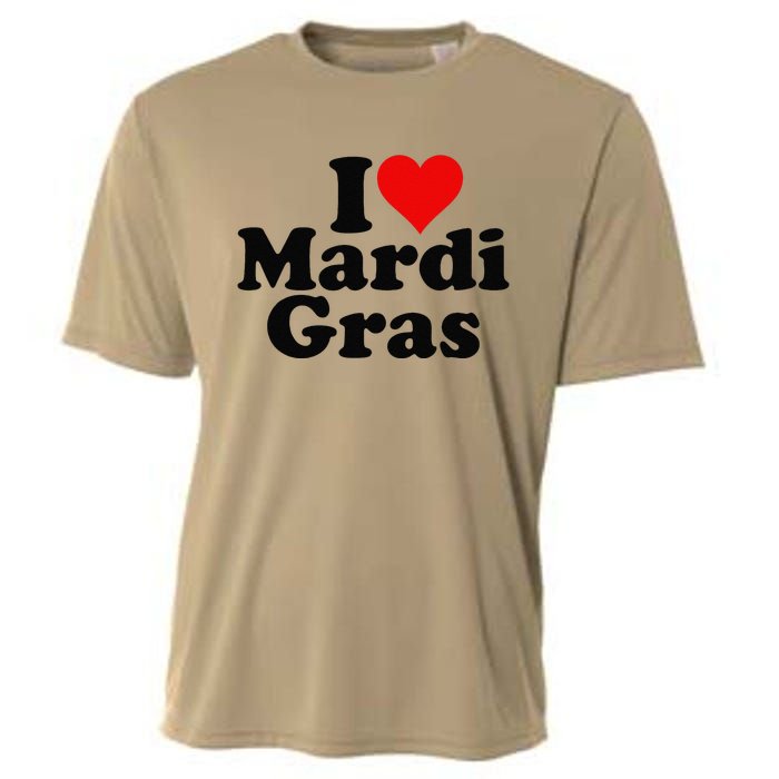 I Love Heart Mardi Gras Fat Tuesday Carnival Cooling Performance Crew T-Shirt