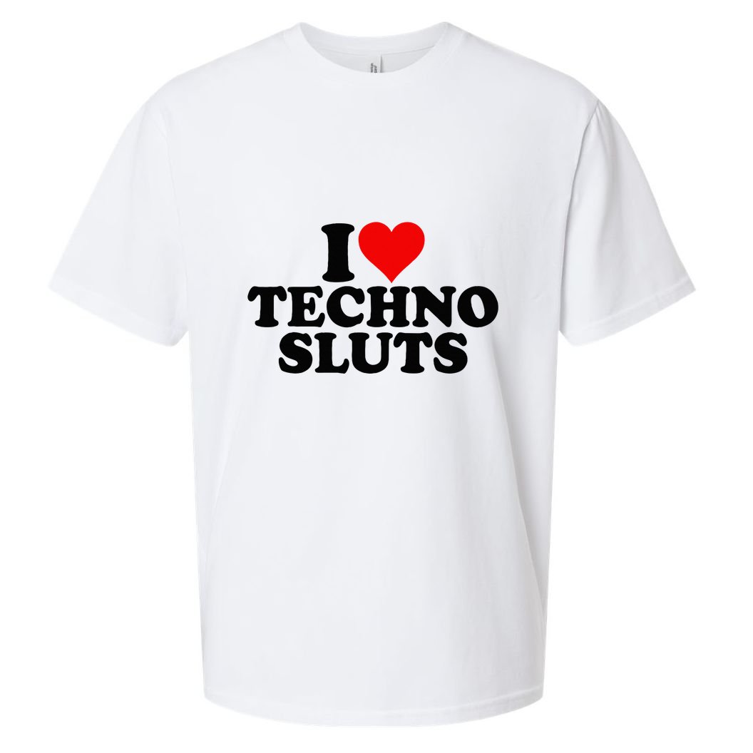 I Love Heart Techno Sluts Edm Music Sueded Cloud Jersey T-Shirt