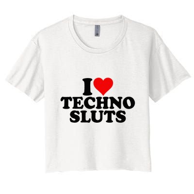 I Love Heart Techno Sluts Edm Music Crop Top