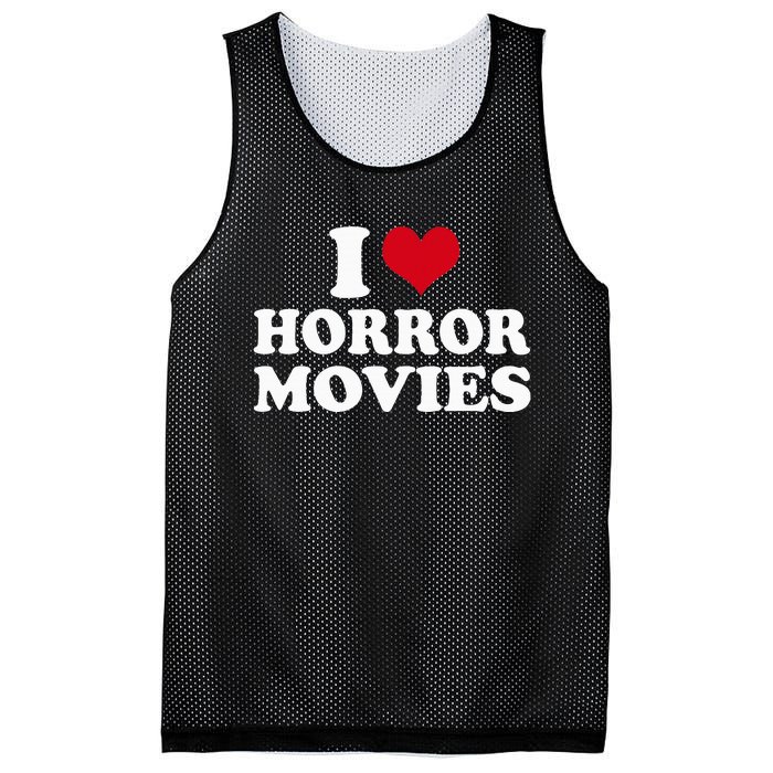 I Love Horror Movies funny sayings Mesh Reversible Basketball Jersey Tank