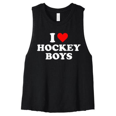 I Love Hockey Women's Racerback Cropped Tank