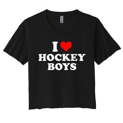 I Love Hockey Women's Crop Top Tee