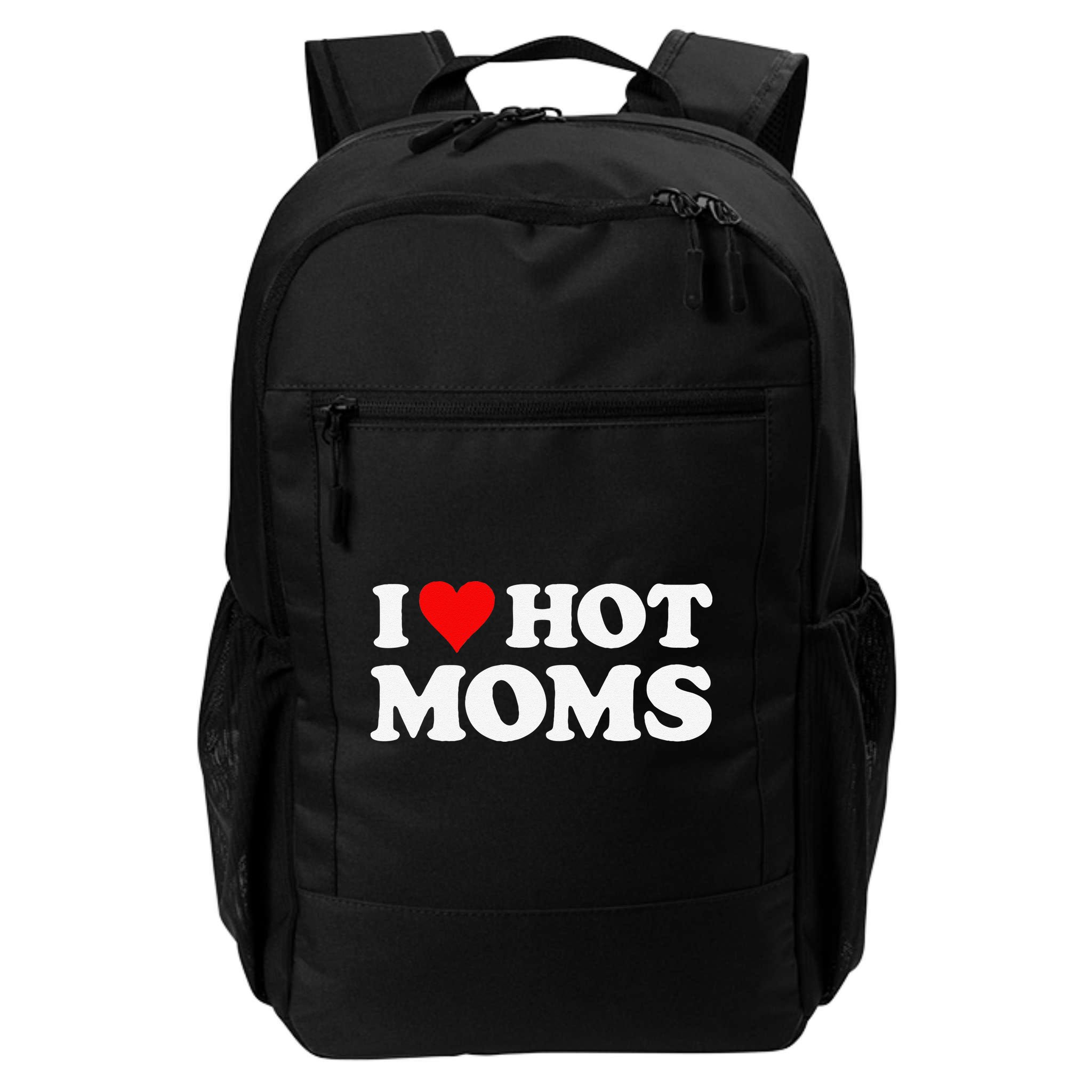 I Love Hot Moms Funny Red Heart Love Moms Backpack