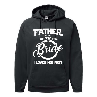 I Loved Her First Father Of The Bride Daddys Little Bride Performance Fleece Hoodie