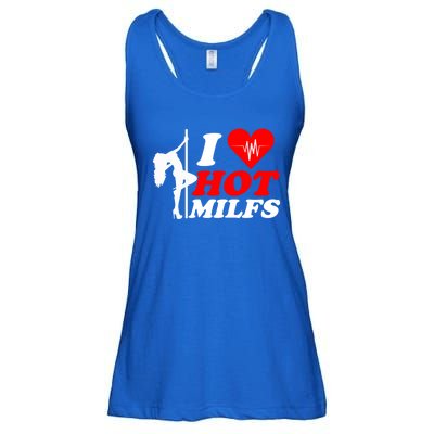 I Love Hot Milfs Funny Red Heart Love Milfs Hot Mom Hunter Funny Gift Ladies Essential Flowy Tank