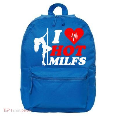 I Love Hot Milfs Funny Red Heart Love Milfs Hot Mom Hunter Funny Gift 16 in Basic Backpack