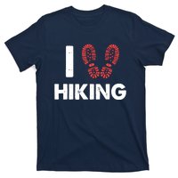 I Love Hiking Boots Heart Gift For Hikers Campers Walkers T-Shirt